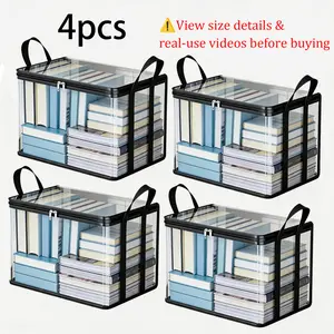 Large Clear ThickPlastic Storage Box with Hinged Lid,Heavy-Duty Durable High CapacityOrganizer, Perfect for Home,Camping, Travel, Attic and Moving
