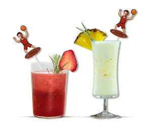 Personalized Basketball Player Face Straws