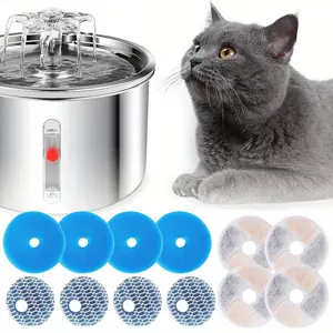 4Pack Water Fountain Filter Replacement - Filtration System Compatible for Cat & Dog Water Dispensers, Water Purifier, Installation, Prevents Hair Loss & Contaminants, for cat/Dog Water Fountain Dispenser