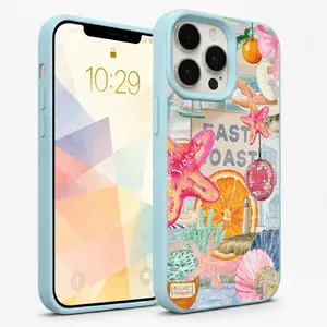 Colorful Starfish Shell Label Light Ball TPU Pattern iPhone 17 Pro Max Air Case for iPhone 16 Pro Max 14 16 Plus 15 13 Pro 12 11 Business Shockproof Protective Cover High Aesthetic