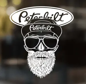 Thrilling Signs Peterbilt Skull in Cap Decal - Premium Vinyl Sticker for Peterbilt Trucks