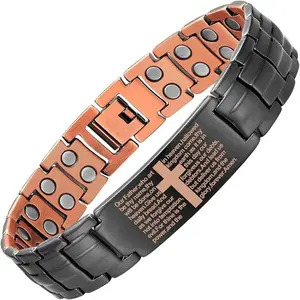 Elegant Men's Magnetic Bracelet Double Row Design Alloy Construction Retro Style Comfortable Wear Jewelry Gift