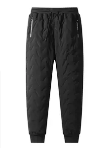 Winter Men Women Fleece Lined Snow Pants, Outdoor Windproof Waterproof Joggers with Zipper Pockets, Thickened Thermal Leggings