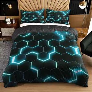 3-Piece Duvet Set with High-Quality Digital Print Design, Soft & Breathable Bedding for Bedroom Use, Includes 1 Comforter + 2 Pillowcases, Modern Bedding Set