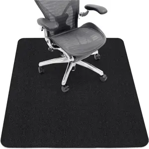 Office Chair Mat For Hardwood Floor,Office Computer Gaming Chair Mat For Tile Floor,Large Floor Protector Rug,Anti-Slip,Easy to Clean,Pure Black(48"x36")