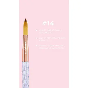 Kiara Sky Clear Crystal 100% Kolinsky Acrylic Nail Brush #14
