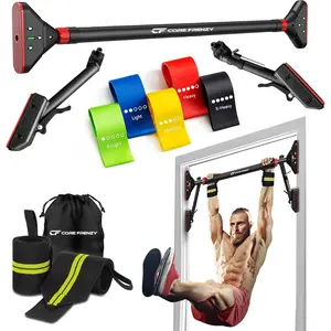 Pull Up Bar for doorway With Resistance Bands, No Screw Installation, Chin Up Bar for Upper Body Workout & Exercise, 29.9"-37.5" Adjustable Width Locking Mechanism, Max weight Hold 880 lbs