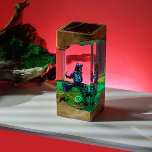 Cree.py Bun.ny Epoxy Resin Figurines Halloween Diorama Ornament Handcrafted Desk Decor Spooky Forest Scene Gift for Horror Lovers