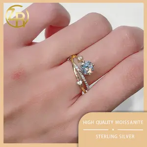 【ZRM-R041】(good 4 u）925 sterling silver  crush ice upgraded version Synthetic Moissanite ring