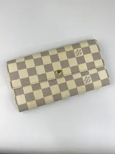 Pre-owned Louis Vuitton canvas Small Leather Goods Sarah Wallet Azur