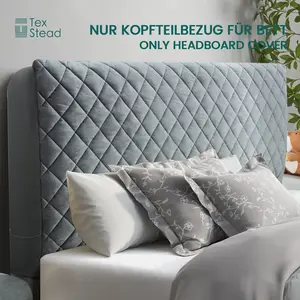 Luxury Velvet Headboard Cover for Queen/King Bed, Stretchable Dustproof Protector, Essential Bed Head Protector for Rental Apartment, Aesthetic Bedroom Decor Slipcover