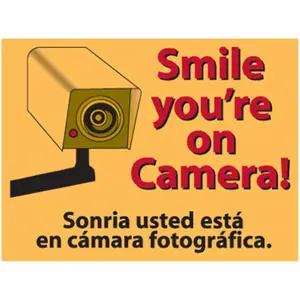 212 MAIN Centurion SIGN SMILE Yellow On-Camera Decorative Signage - 9x12 in Car Interior Accessory, Bilingual Text, Creative Desktop Decoration