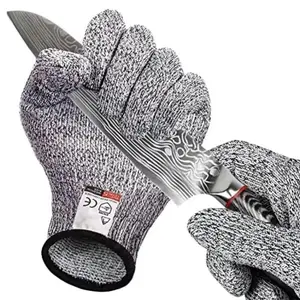 Level 5 HPPE Anti-Cut Gloves Security Gardening Anti-Cut Knitted Gloves Anti-Thorn Wear-Resistant Glass Building Cutting Gloves