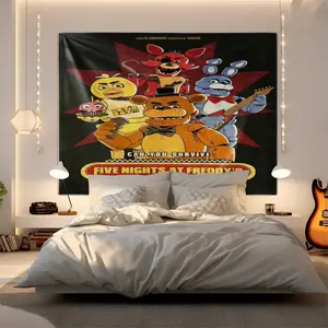 Five Nights At Freddy's Patterned Tapestry, Wall Hanging Tapestry, Stylish Room Flag, Unique Wall Art For Living Room And Bedroom, Soft And Durable For Kids And Adults Daily Holiday Birthday Gift Bedroom Decor