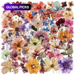 50pcs Retro Flower Graffiti Transparent PET Material Series Graffiti Stickers Suitable for Luggage, Phone Cases, Laptops, Helmets, Skateboards Waterproof Decoration DIY Creative Stickers Funny Stickers #GLOBAL PICKS