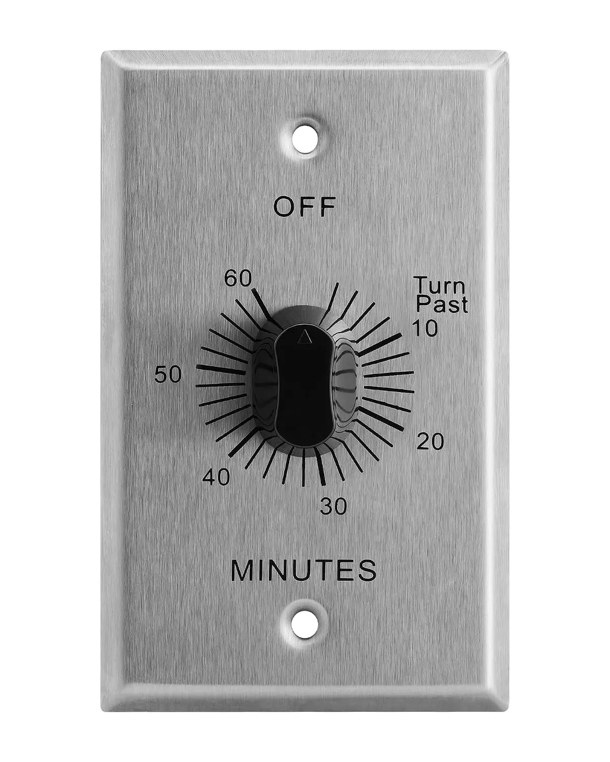 SURAIELEC Mechanical Countdown Timer Switch with Commercial Style Metal Plate, Up to 60 Minutes, Programming-Free Timer Switch No Neutral Required, Ideal for Homes and Offices, ETL Listed