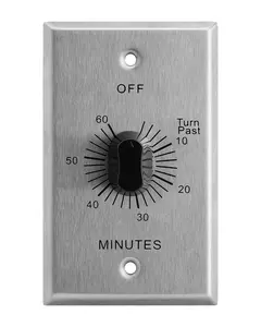 SURAIELEC Mechanical Countdown Timer Switch with Commercial Style Metal Plate, Up to 60 Minutes, Programming-Free Timer Switch No Neutral Required, Ideal for Homes and Offices, ETL Listed