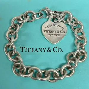 Pre-owned Return to Tiffany Heart Tag Charm Bracelet in Silver Twins LDJ3744