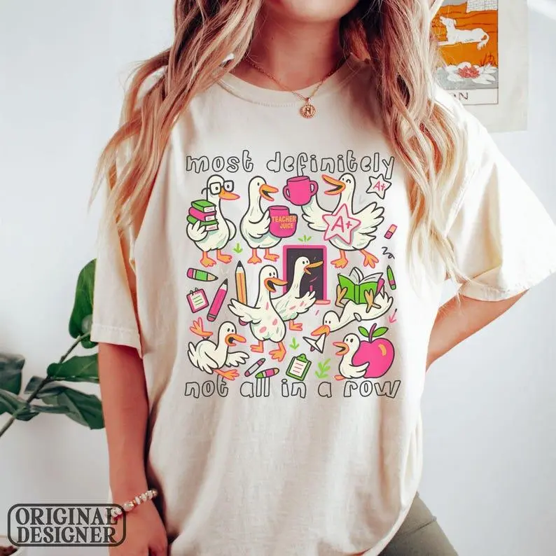 Comfort Colors Teacher Shirt, Funny Goose Back to School Tee, Ducks In a Row Shirt, Goose Teacher, Elementary Prek Teacher Gift