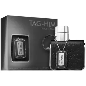 Armaf Tag - Him Pour Homme EDP Cologne, 3.3oz/3.4oz, Aromatic Woody Amber Lemon Blend with Aromatic Woody & Cedarwood Fragrance, New in Box, Aromatic Woody Fragrance