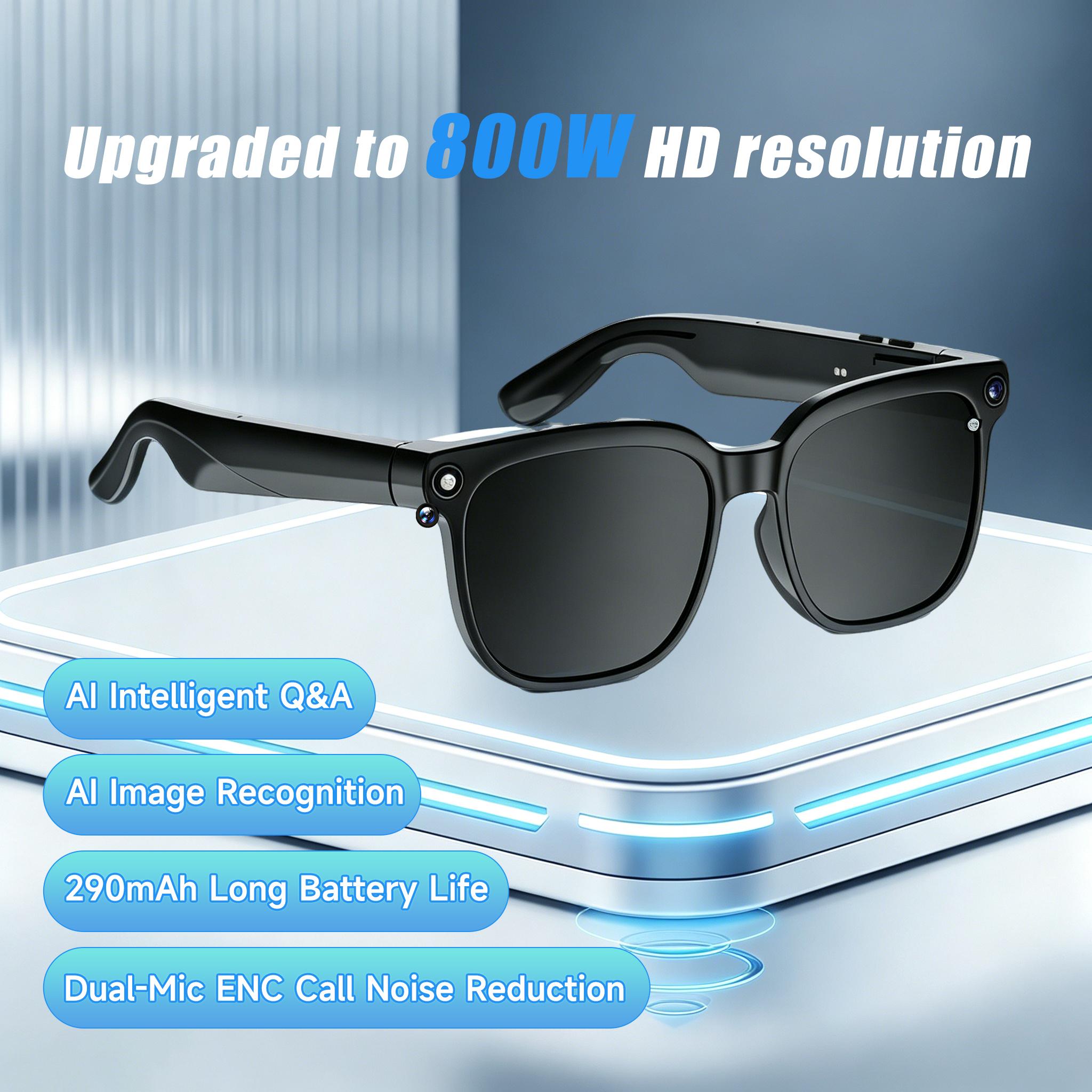 JEYUIN Smart Camera Glasses with Bluetooth Audio, Photochromic Tint Lenses, Hands-Free Photo & Video Capture, Wearable Glasses for Travel, Outdoor Activities, Driving and Daily Use, Compatible with iPhone & Android JEYUIN Smart Camera Glasses with Bluetooth Audio, Photochromic Tint Lenses, Hands-Free Photo & Video Capture, Wearable Glasses for Travel, Outdoor Activities, Driving and Daily Use, Compatible with iPhone & Android