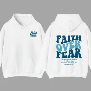 Faith Over Fear Christian Hoodie T-Shirt Bible Verse, Aesthetic Christian Hoodie, Jesus Hoodie
