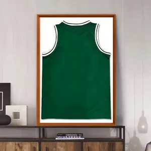 Black high-transparency jersey display case, 18x14 optional, heavy-duty frame secures jerseys, transparent display highlights signed jersey features, versatile for fan caves and game rooms