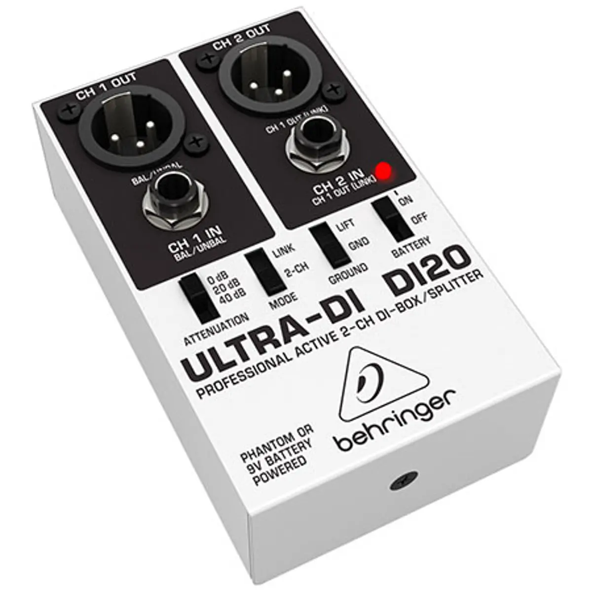 Behringer Ultra-DI DI20 Professional Active 2-Channel Metal DI-Box/Splitter with Noise Reduction for Musical Instruments & Accessories, Stereo