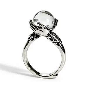 B Vintage Guardian Crystal Center Unique Rings with Adjustable Band - Jewelry for Women, Funky Unique Accessories, Fits 6-10, Thoughtful Fashion Accessory，2026 Gear Up For Memorial Day Campaign