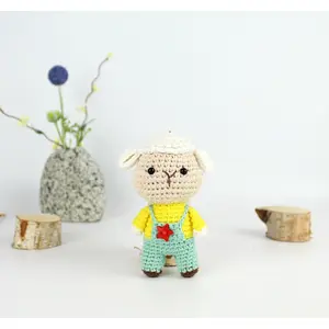 Handmade Crochet Lamb Amigurumi Bag Charm/ Keychain