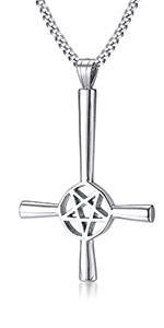 Stainless Steel Church of Satan Necklace for Men