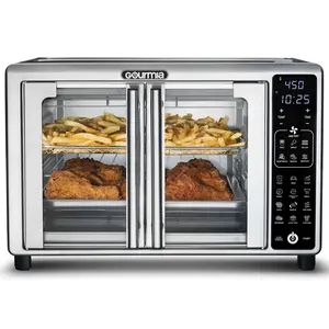 Gourmia French Door 6-Slice Digital Toaster Oven Air Fryer, 19 One-Touch Presets, 24L, Stainless Steel