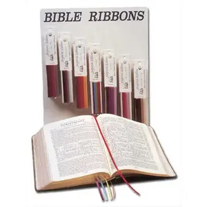 212 MAIN Bible Bookmark with 4 Ribbons - Model 003064, New Wine Burgundy Color - Office Stationery Index Accessory, Four Ribbons