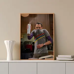 Funny Bathroom Wall Art Decor, Sheldon Portrait Gift For Friend, Midcentury Poster Print, Toilet Humor Amusing Present Funny Dorm Decor