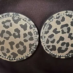 Set of 2 Anti-Slip Silicone Coasters, 7cm Diameter, Home, Travel and Car Accessories, Fashionable Practical Desktop Protector, Coaster for Desk