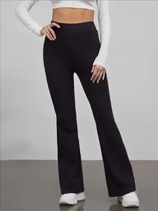 Women's bell-bottom stretch pants high-waisted casual soft leisure pants comfortable trousers
