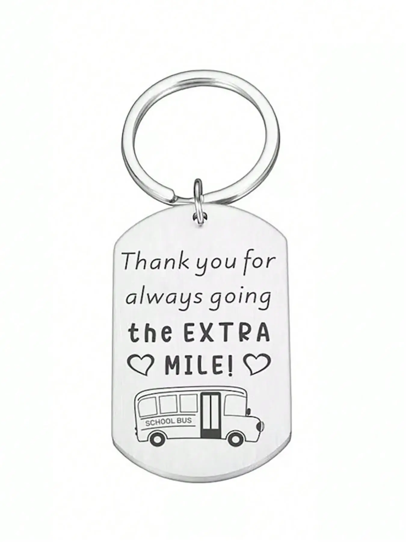 Bus Driver Gift Keychain, Bus Driver Retirement Gift, Thank You for Always Going The Extra Mile Keychain, Fashion Accessories for Bus Driver, Cute Keychain, Keychain Set, Stainless Steel Keychain