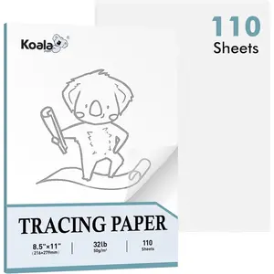 110 Sheets 8.5x11 inch White Translucent Tracing Paper 32lb/50gsm for Tracing Images, Sketch, Drawing, Overlays