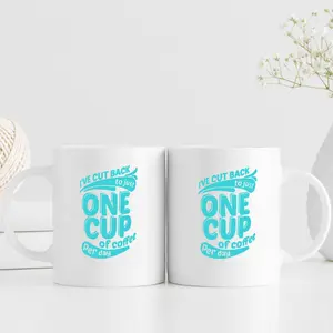 1 piece, 3A grade, I'VE CUT BACK to just ONE CUP Per day of coffee, funny mug, ceramic mug, novelty coffee cup, summer winter beverage, 11 oz ceramic mug, party gift, Christmas gift, birthday gift, home decoration, Drink Drinkware