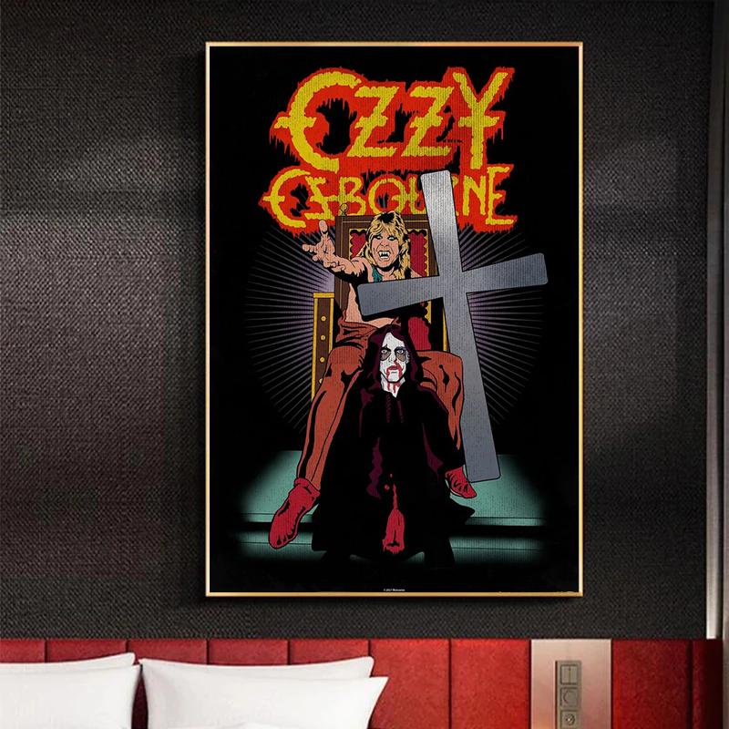 Retro Heavy Metal Band Rock Ozzy Osbourne Band Poster Canvas Painting Wall Art HD Pictures Print For Home Family Bedroom Decor
