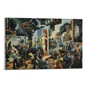 Thomase Hart Benton Drawing Poster Artworks Canvas，  Room Aesthetic Wall Art Home Modern Decor Gift. (9) Canvas Poster Bedroom Decor Sports Landscape Office Room Decor Gift Frames Ornaments Artistic Decoration Print Photo