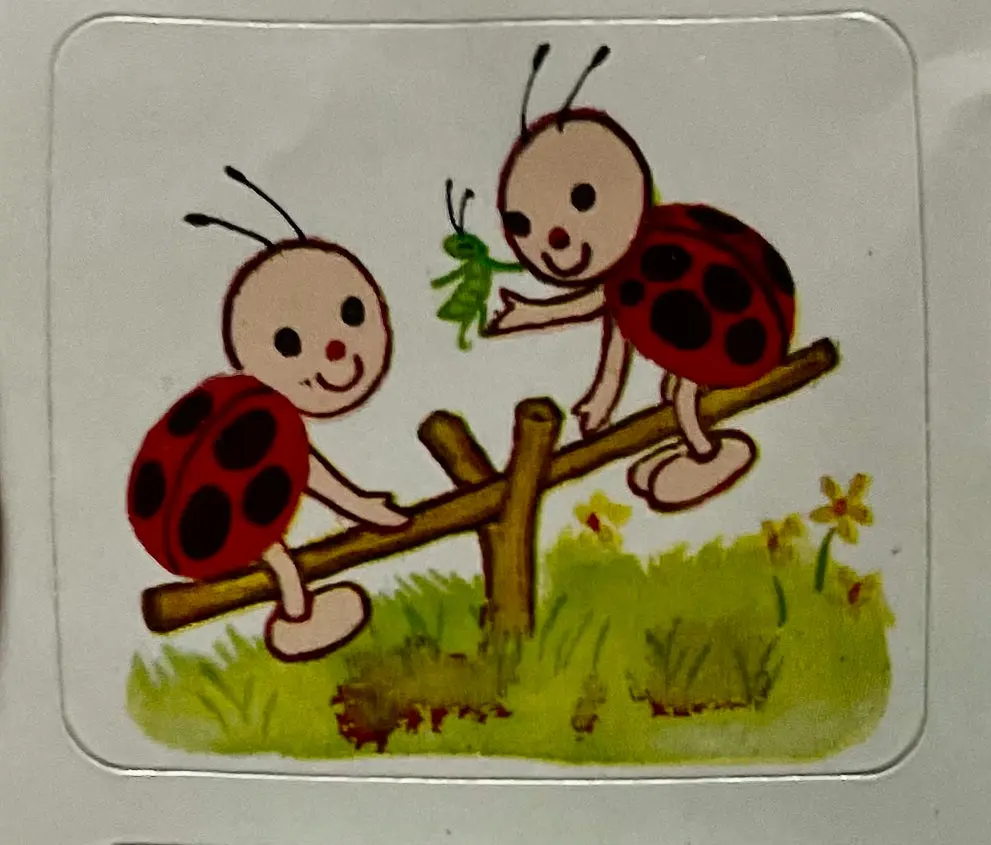 Dennison Anthropomorphic Lady Bug Stickers