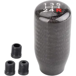 Carbon Fiber 5 Speed Black Shift Knob for Automatic and Manual Vehicles