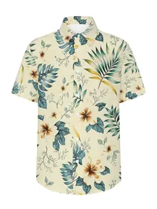 Tropical Plant Men's Shirt Hawaiian Personalized Creative Printed Pattern Short Sleeve Button Polyester Fiber Beach Leisure Vacation Style
