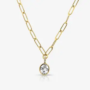 EVRY JEWELS Gold or Silver Plated Women's Main Event Necklace