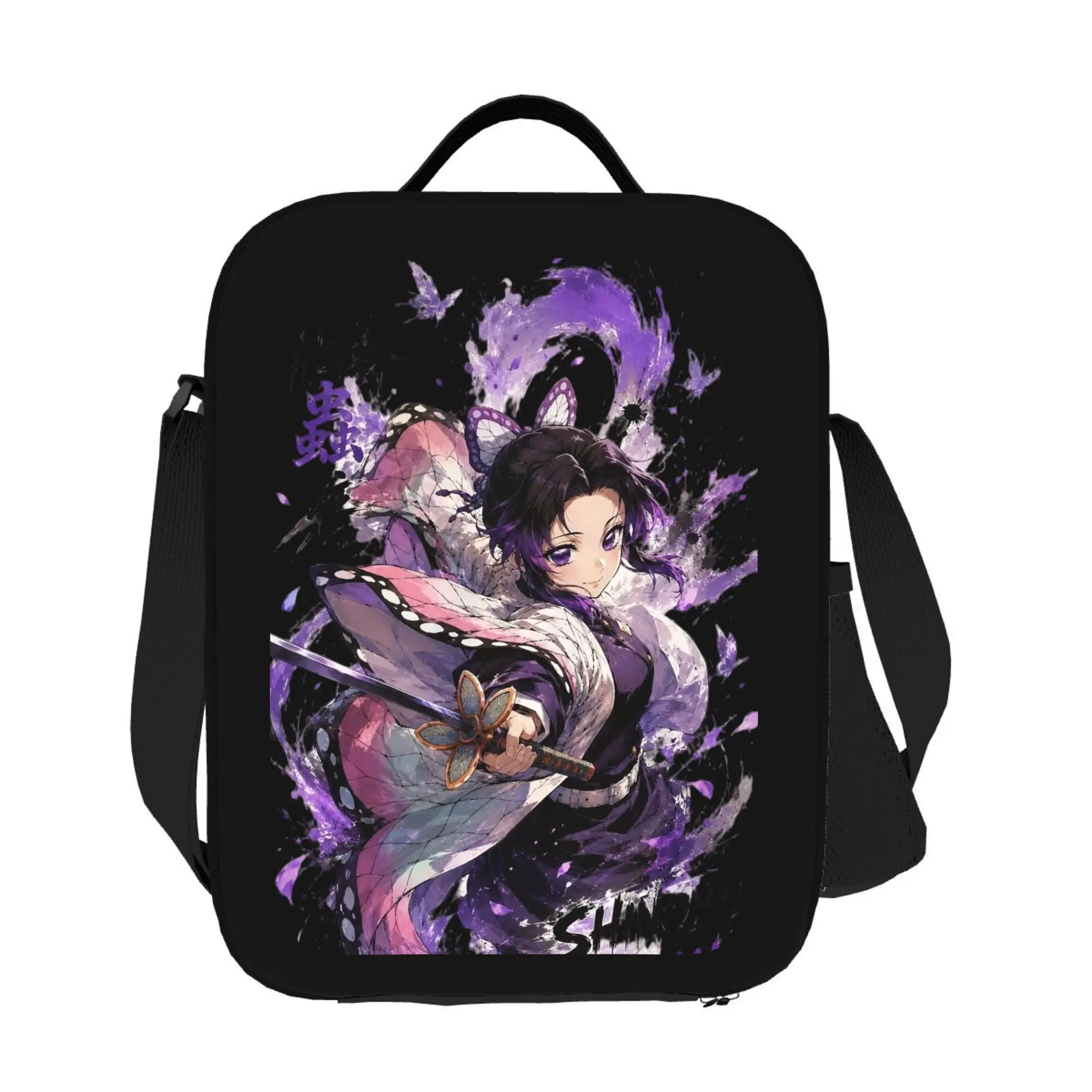 Demon Slayer Lunch Bag Insulated Adjustable Reusable Portable for School Picnic Hiking Beach