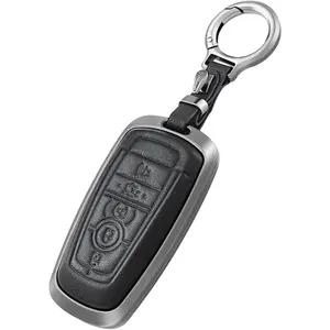 Key Fob Cover for Ford, Special Key Fob Case Cover Holder for Ford Fusion Explorer Escape F150 F250 F350 F450 F550 Edge Maverick Expedition Lincoln Aviator 5 Buttons Smart Key Holder, Black