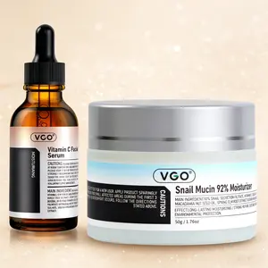 VGO Vitamin C Face Serum & Snail Mucin 92% Moisturizer Set, Deep Hydration, Skin Repair & Brightening, Daily Skincare Combo