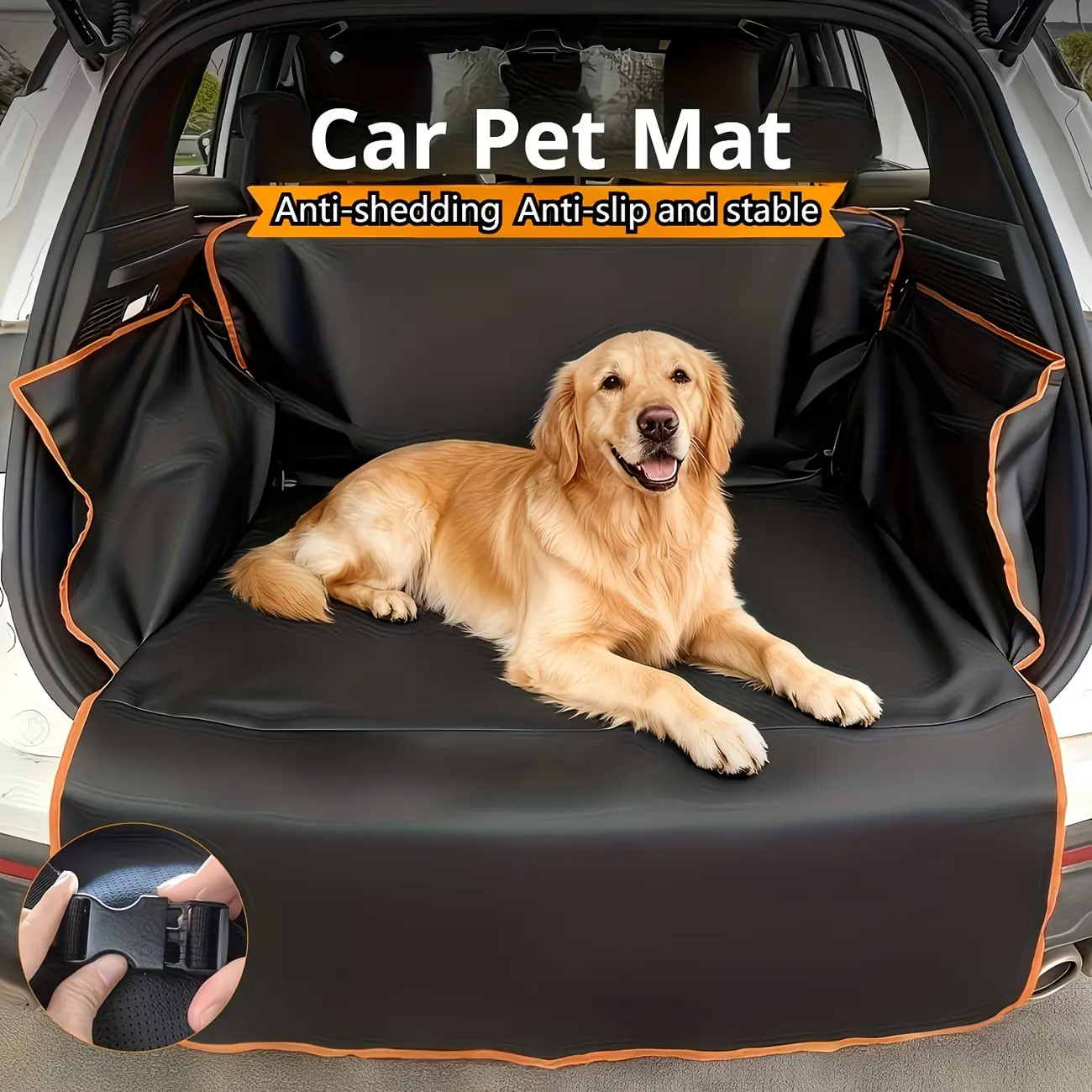 Durable Black Car Cargo Liner | Pet Seat Cover, Extendable Travel Essential for Cars, Suvs & Trucks