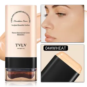 2-in-1 contour and foundation stick, with a matte and natural finish, water- and sweat-resistant, long-lasting, comes with a built brush, conceals dark circles, creates a flawless look, suitable for all skin types, perfect as a Valentine's Day,